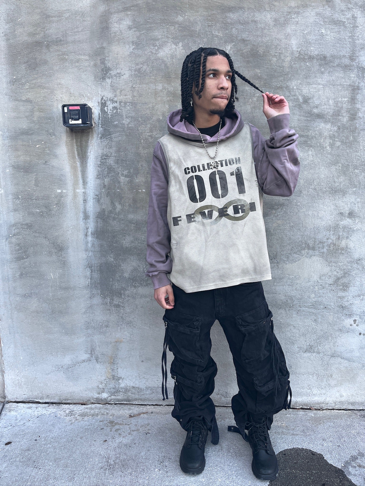 Lavender 'Forever' Vested Hoodie